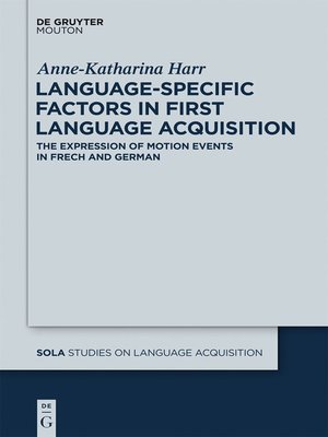 cover image of Language-Specific Factors in First Language Acquisition